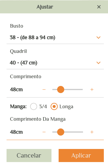 janela de ajuste totalmente preenchida